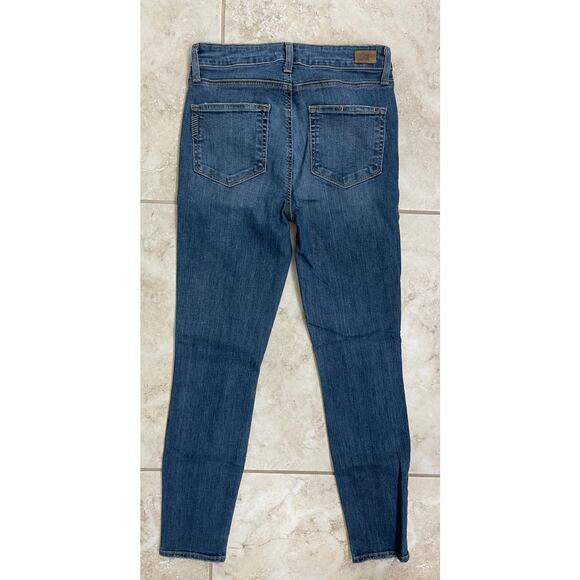 Paige Hoxton Ankle size 27 skinny high rise raw frayed hem denim jeans - Picture 2 of 3